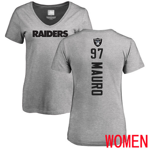 Oakland Raiders Ash Women Josh Mauro Backer NFL Football #97 T Shirt